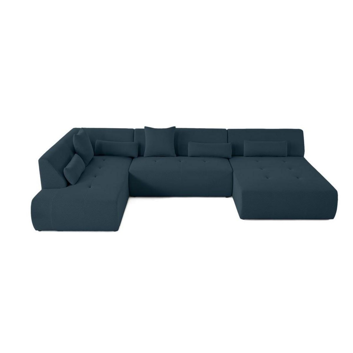 LISA DESIGN Onyx - canapé panoramique d'angle gauche - 7 places - en tissu mailles 3d