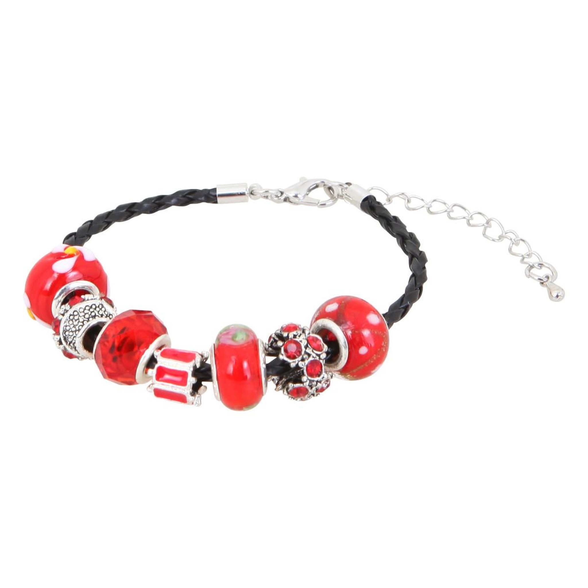 Voir la diapositive 3 : HOMEA Kit Bracelet Mode  Charms  9cm Rouge