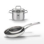 ELO Lot Poêles 28cm & 24cm et Faitout 16cm Elo Relief Evolution