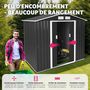 Voir la diapositive 3 : tectake Abri de jardin métal 2,7 m² toiture 2 pans en tôle d'acier gris/blanc