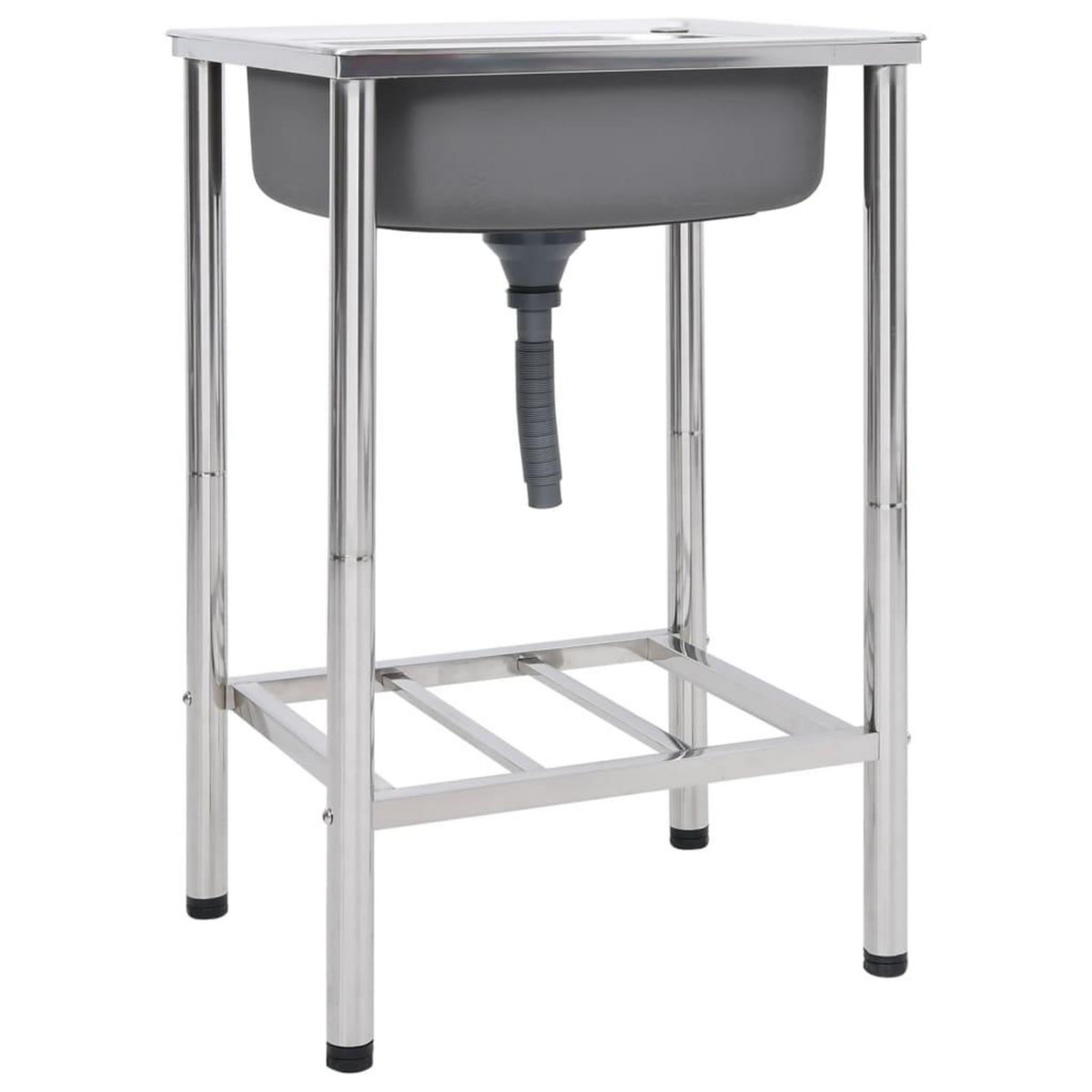 VIDAXL Evier de camping Seul lavabo Acier inoxydable