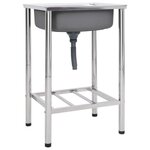 VIDAXL Evier de camping Seul lavabo Acier inoxydable
