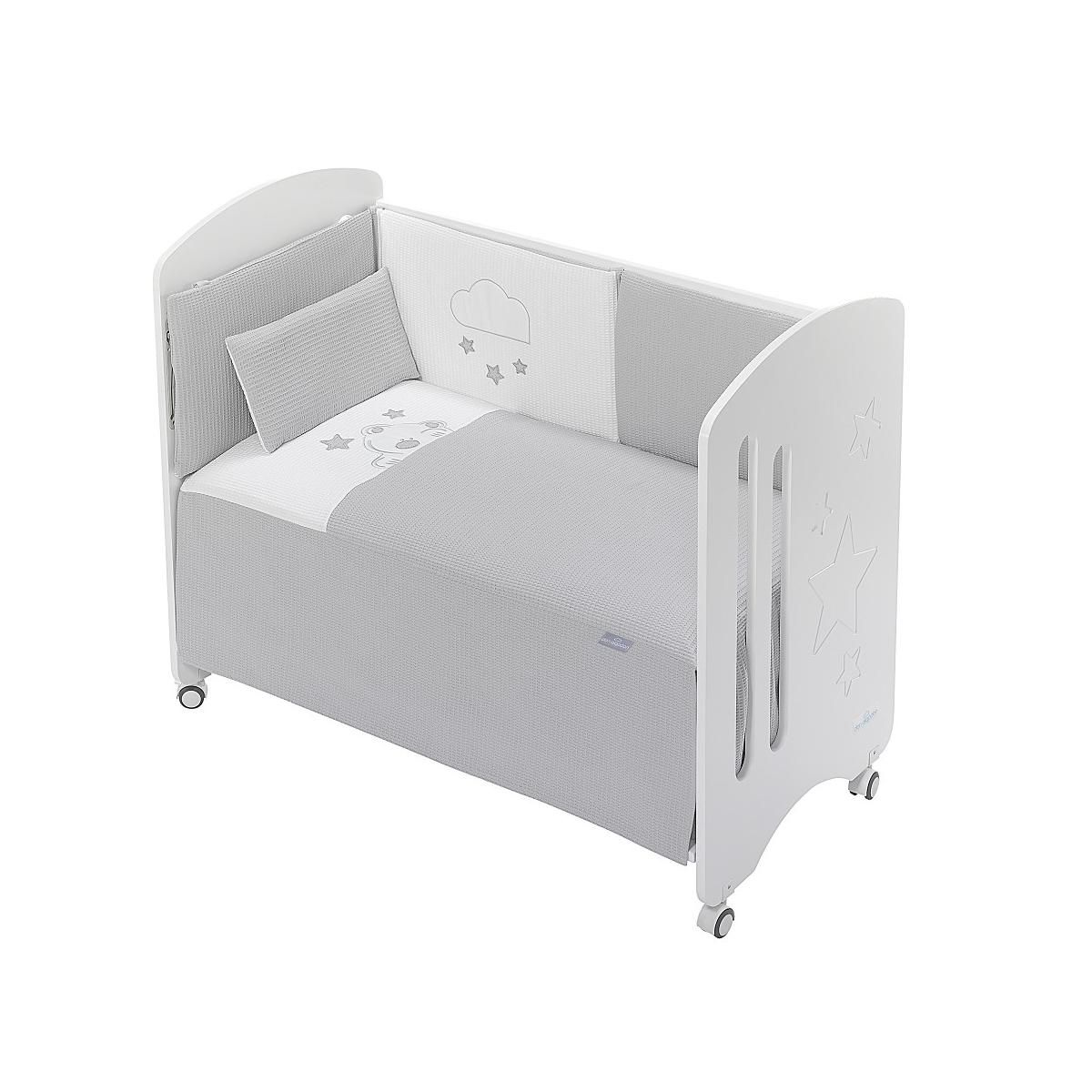 INTERBABY Parure de lit 3 Pcs. Nid d'abeille Mod. Viggo Gris