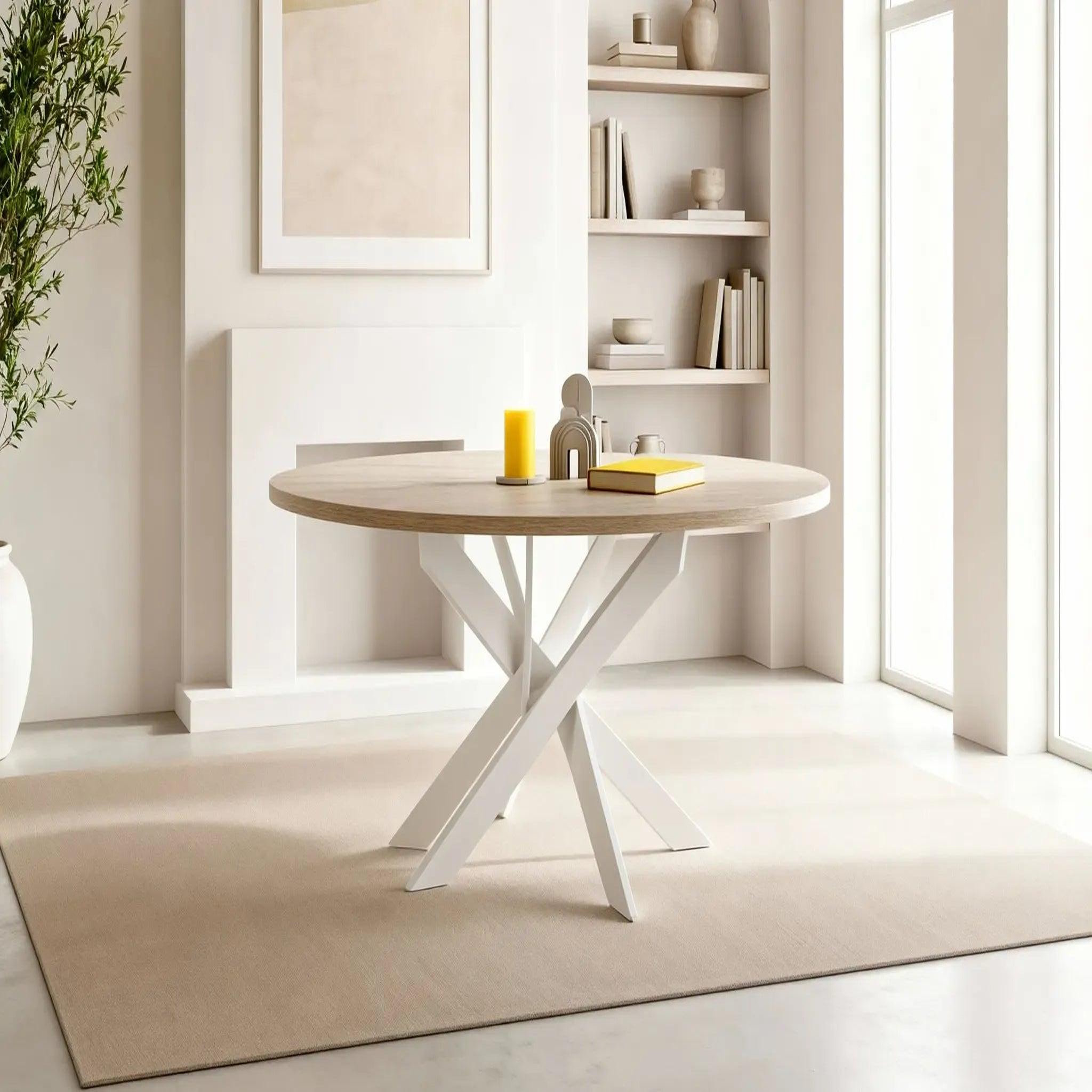Voir la diapositive 3 : CASANOVA PARIS Minoa - table à manger ronde 120cmpieds en métal