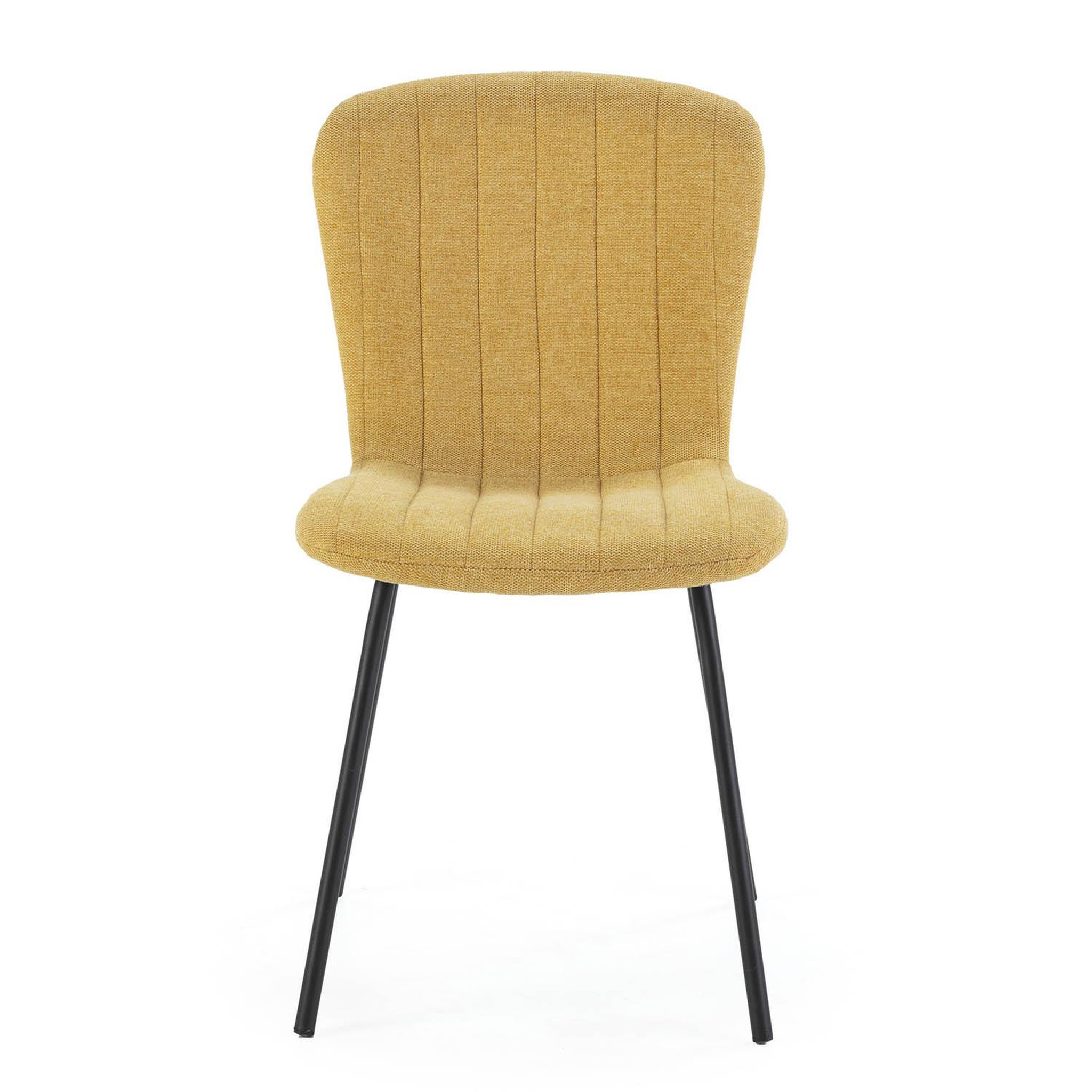 Voir la diapositive 2 : VS VENTA-STOCK Pack 4 chaises Lucky recouvertes de tissu moutarde