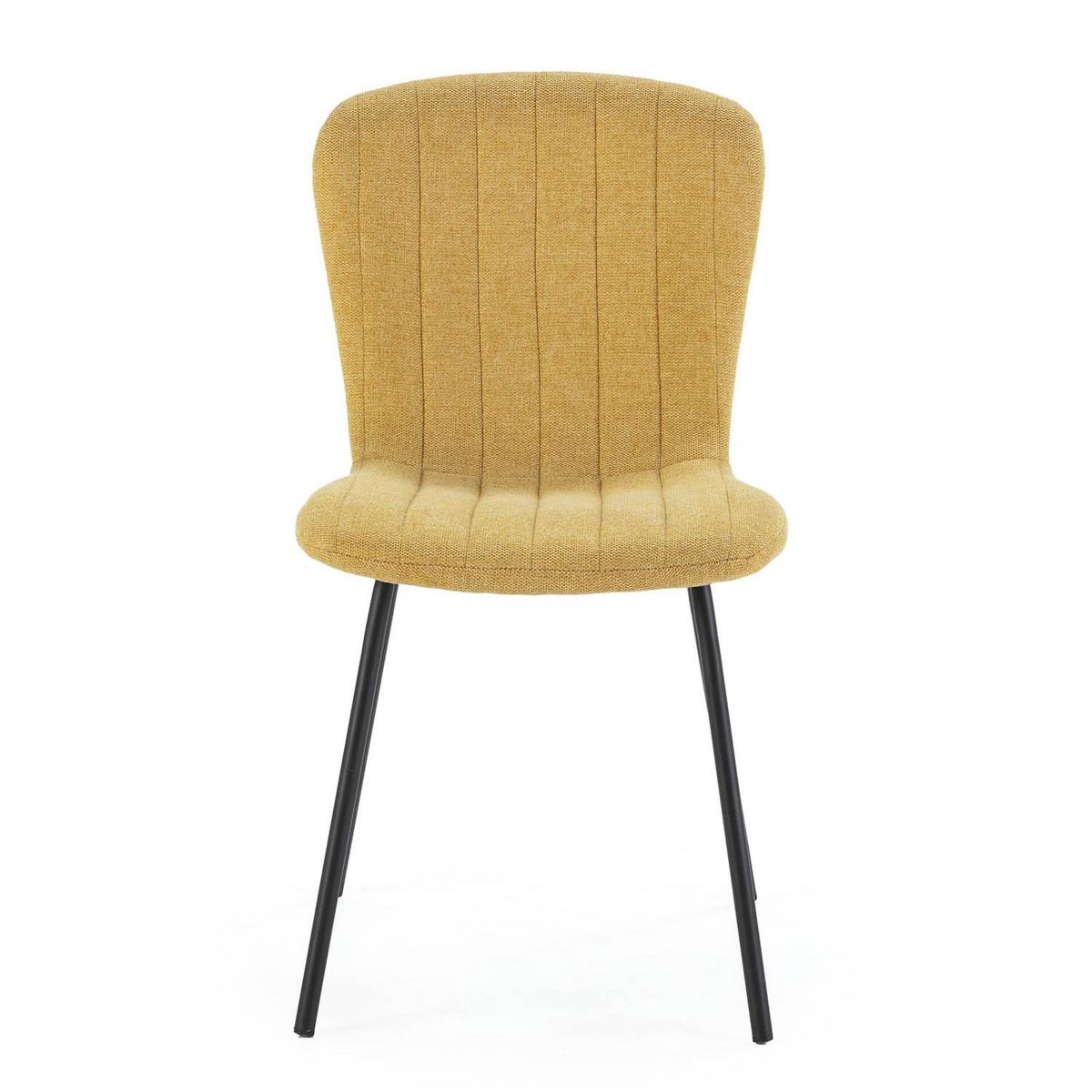 VS VENTA-STOCK Pack 4 chaises Lucky recouvertes de tissu moutarde