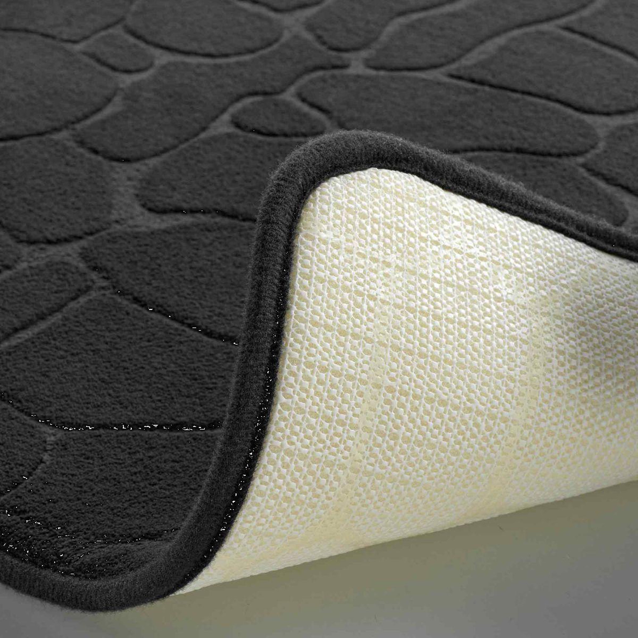 Voir la diapositive 2 : Douceur d'Intérieur Tapis de bain  ricochet  50x120cm noir