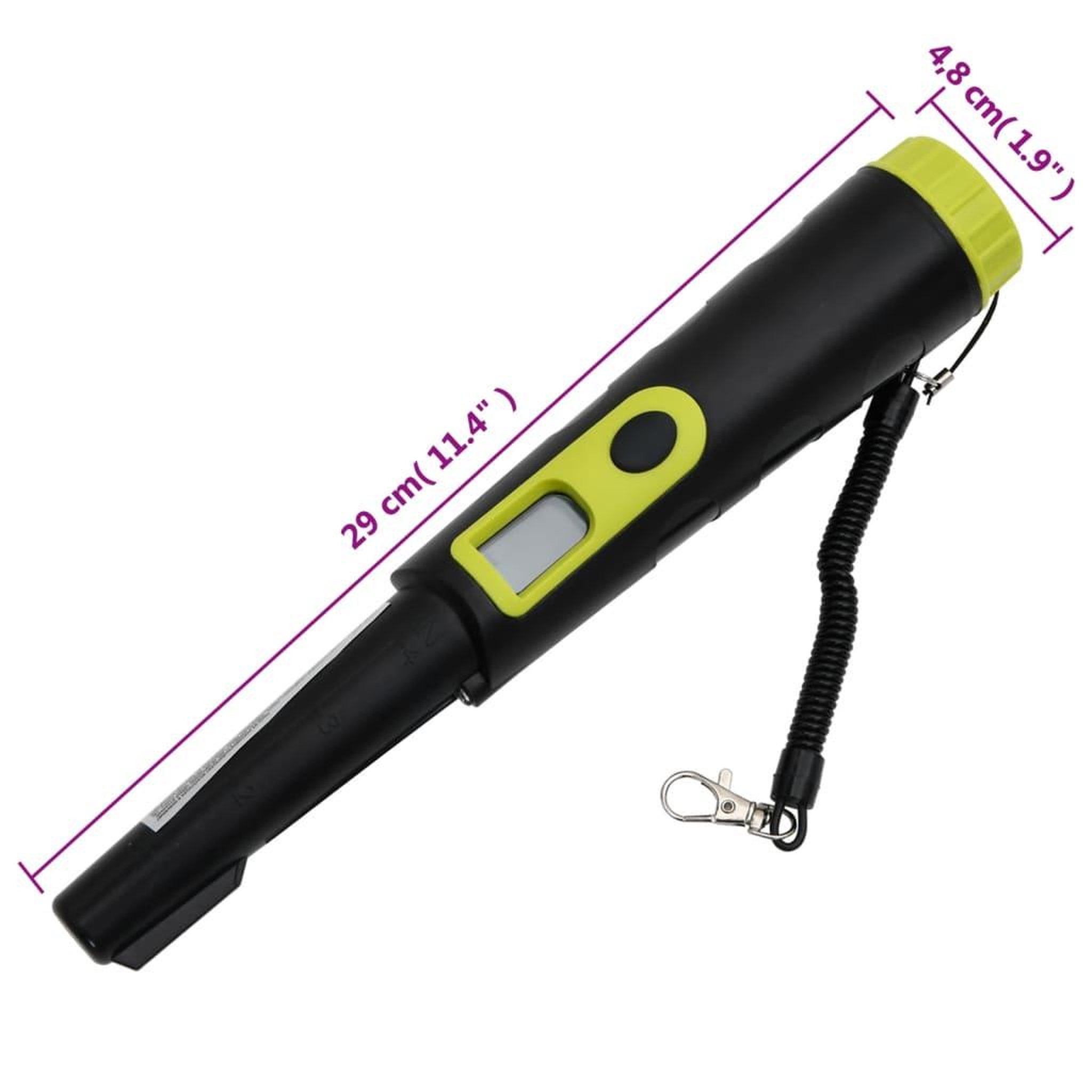 Voir la diapositive 6 : VIDAXL Detecteur de metaux pinpointer avec ecran LCD noir et jaune