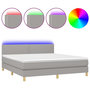 Voir la diapositive 2 : VIDAXL Sommier a lattes de lit et matelas et LED Gris clair 180x200 cm