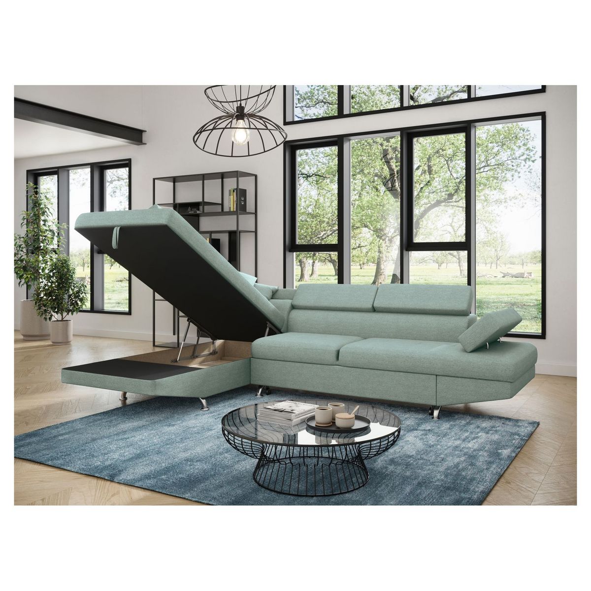 Canapé d'angle gauche convertible 4 à 5 places CHICAGO