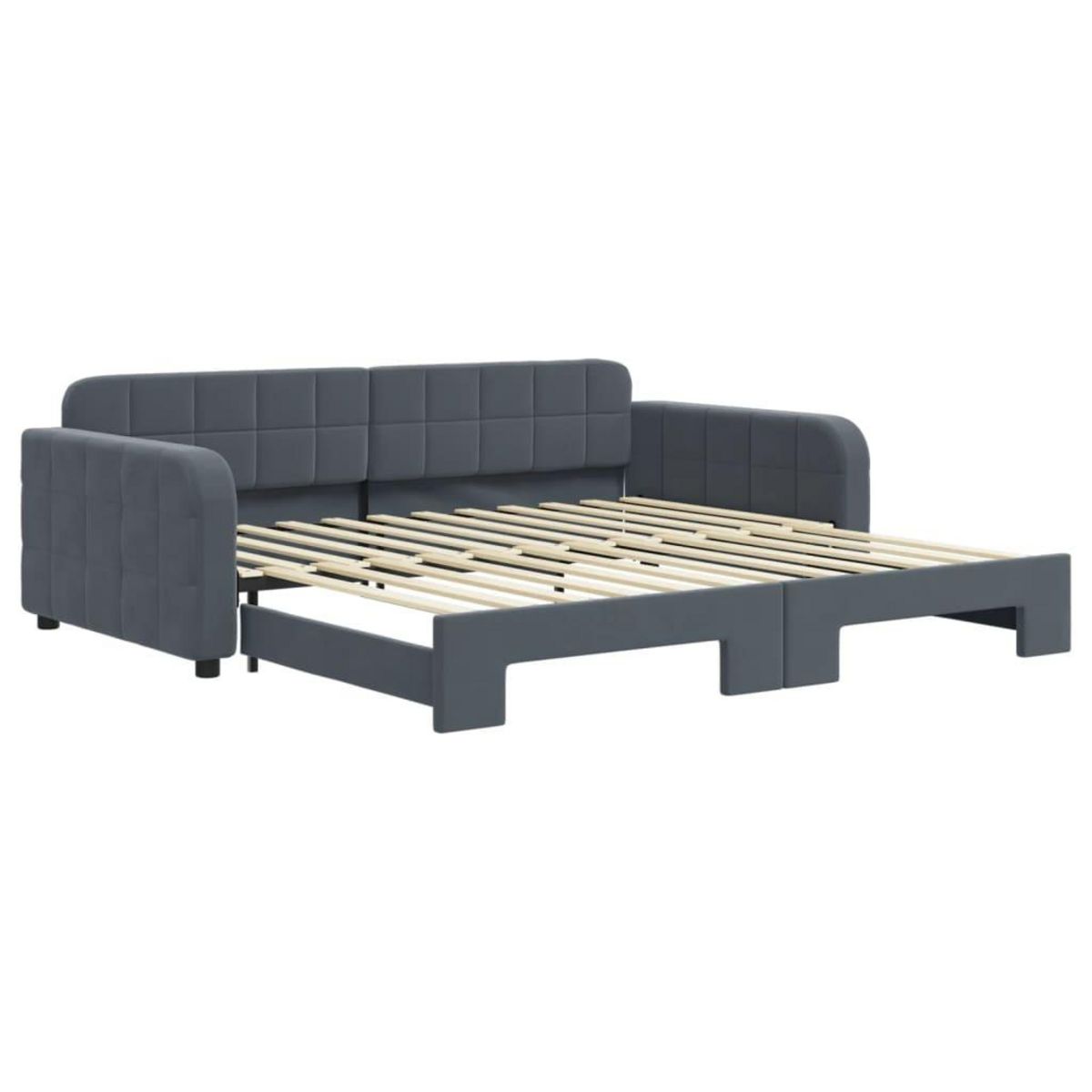 VIDAXL Lit de jour avec gigogne sans matelas gris fonce 100x200 cm