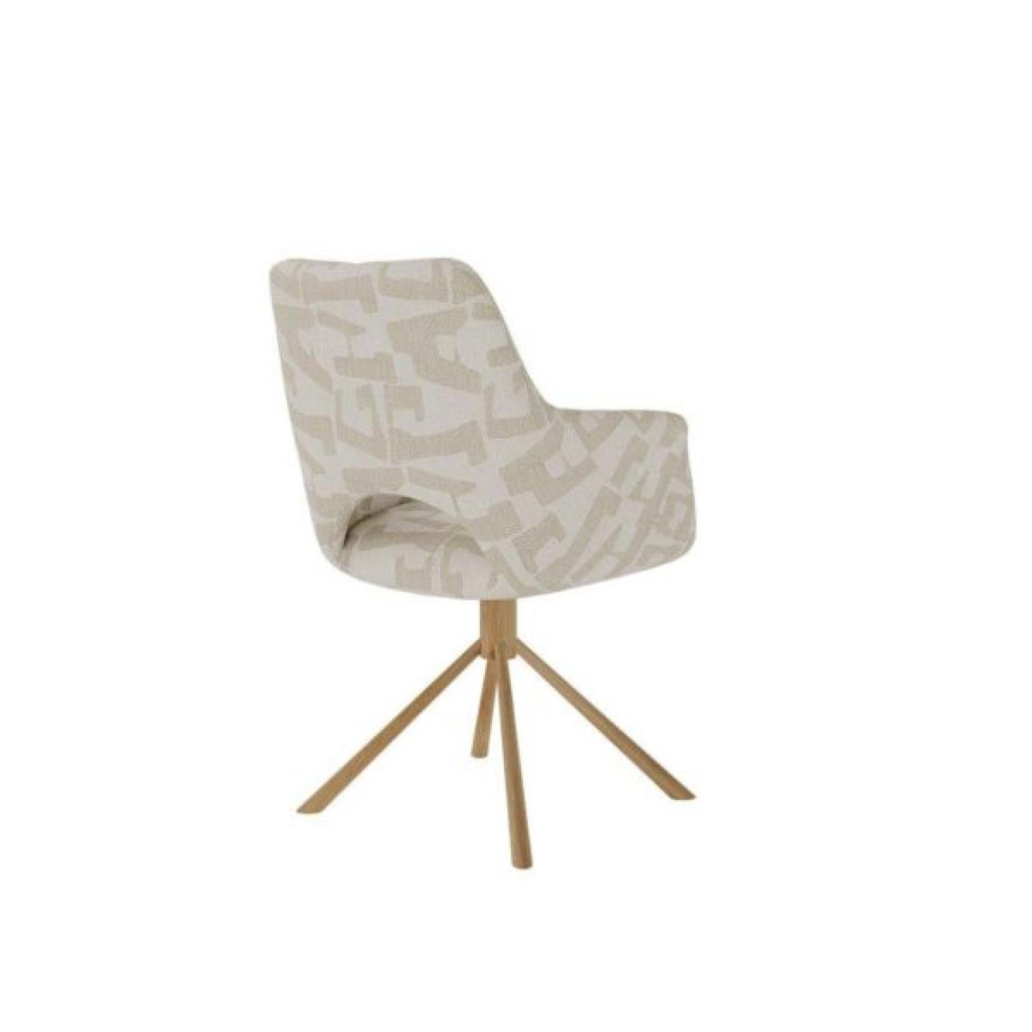 Voir la diapositive 6 : JLC KREATION Chaise de salle à manger en tissu beige pied bois vaska (lot de 2)