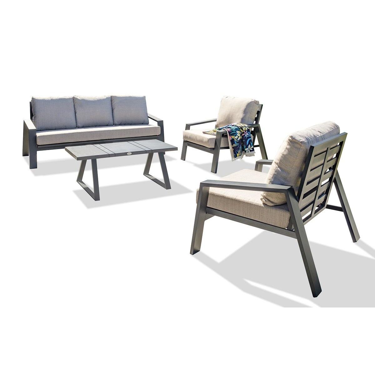 PARIS GARDEN Salon bas de jardin - 5 places - Aluminium - Anthracite - IBIZA