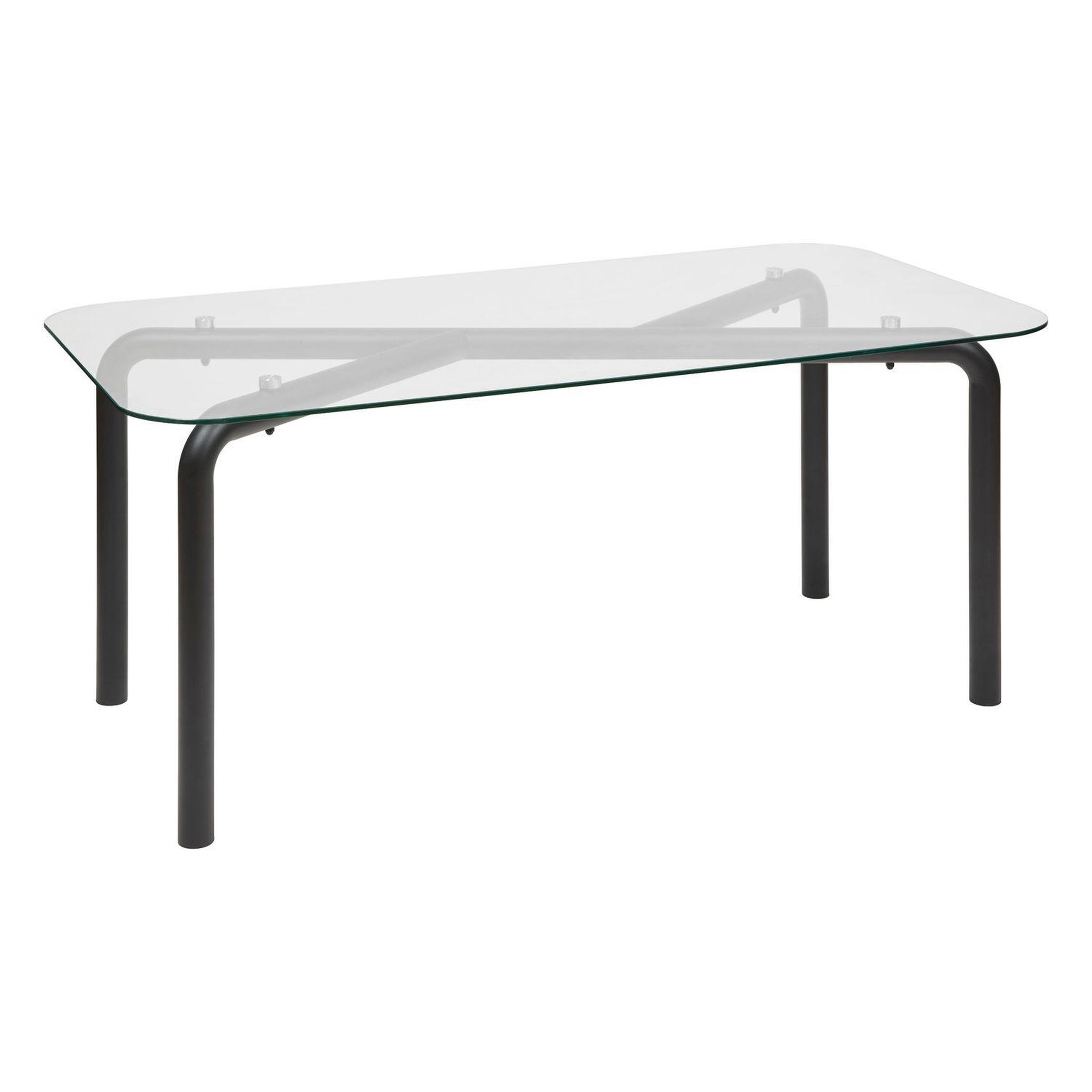 ATMOSPHERA Table à manger en verre pour 6 personnes hecate - noir