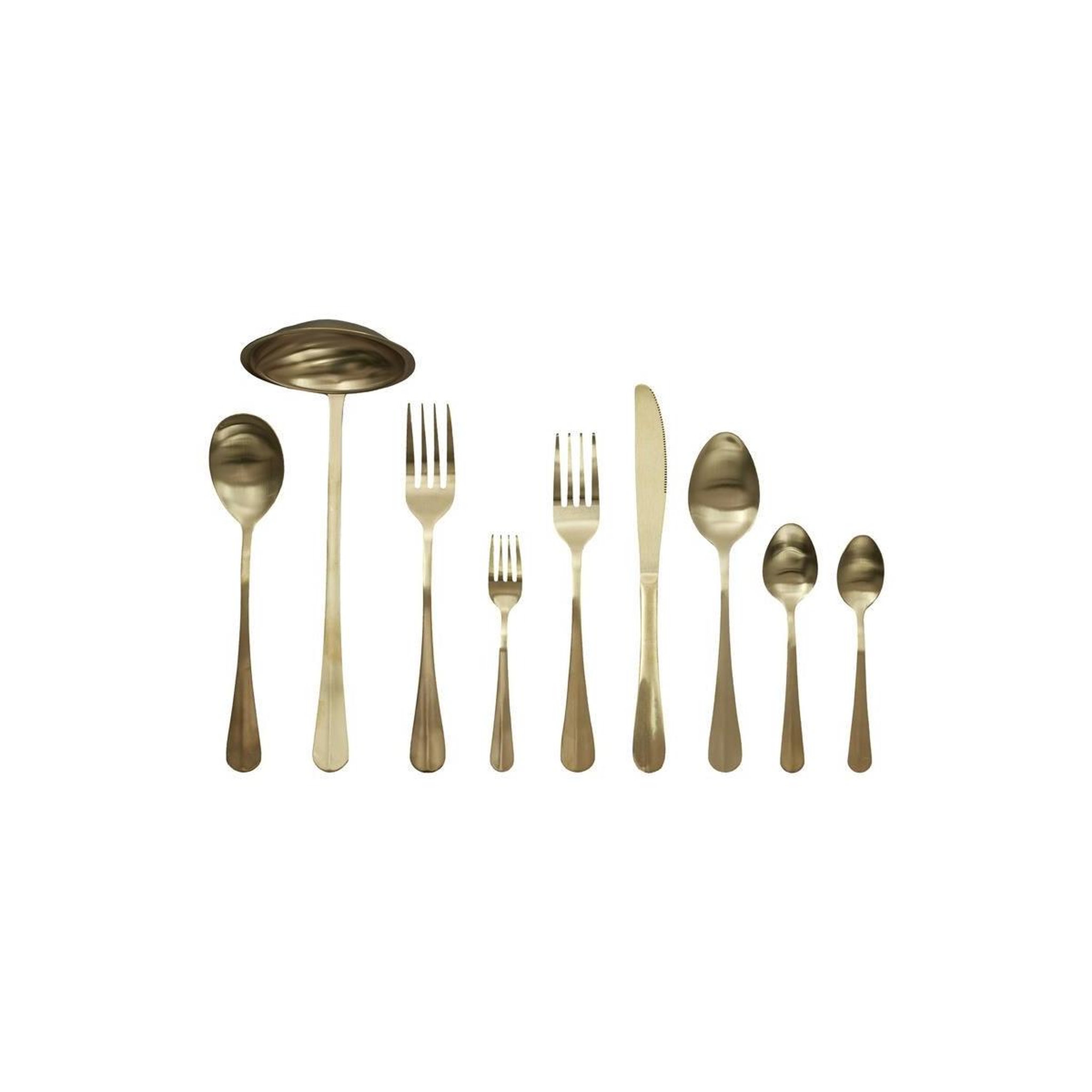 The Home Deco Factory Ménagère 39 Pièces en Inox  Brossée  25cm Or