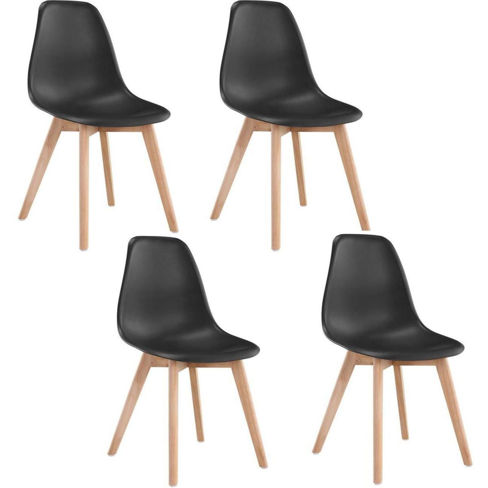 Voir la diapositive 1 : Paris Prix Lot de 4 chaises scandinaves  pesuo  82cm noir