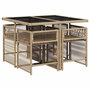 Voir la diapositive 3 : VIDAXL Ensemble a manger de jardin avec coussins 5pcs Beige poly rotin