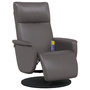 Voir la diapositive 2 : VIDAXL Fauteuil inclinable de massage repose-pieds gris similicuir