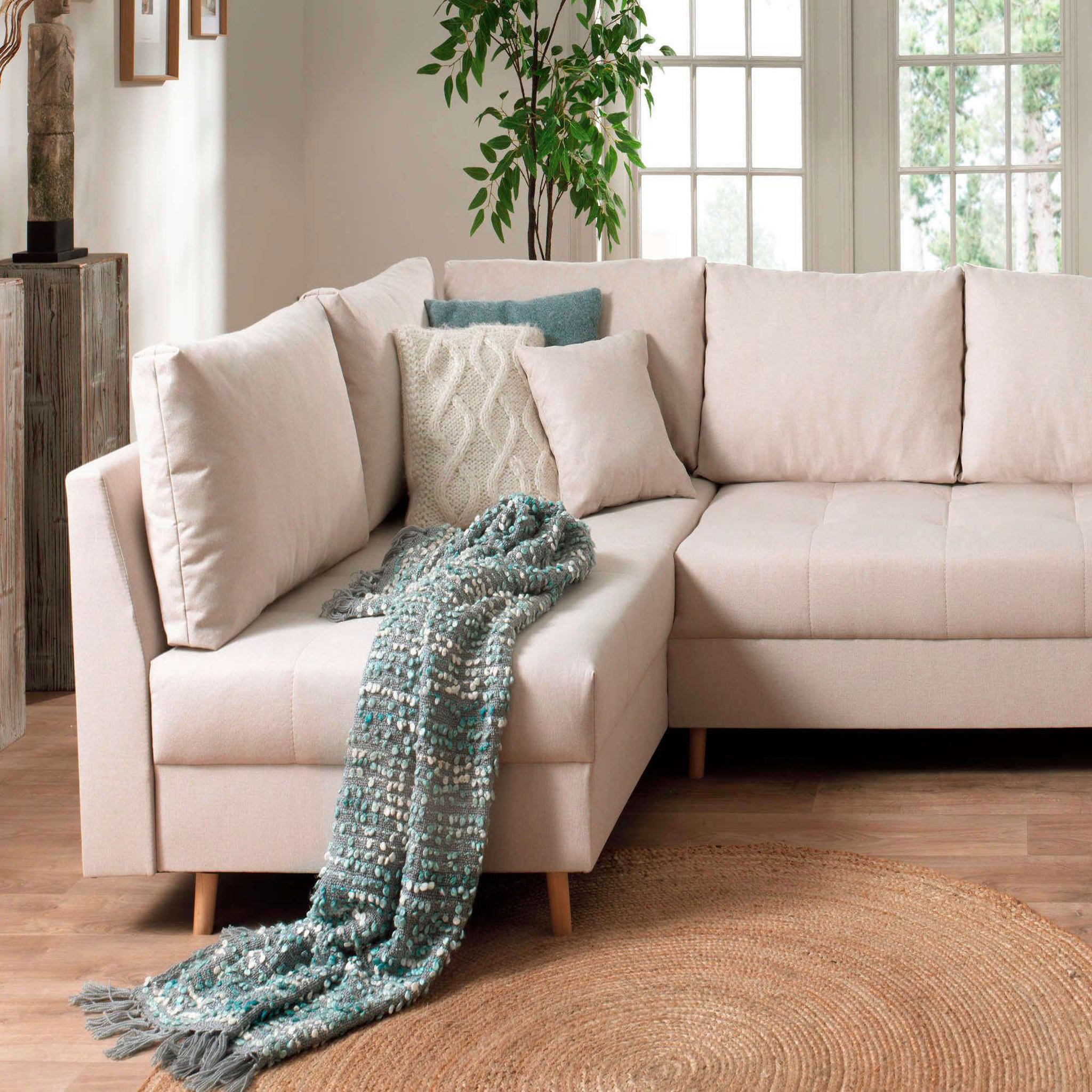 Voir la diapositive 3 : LISA DESIGN Rune - canapé panoramique - 7 places - style scandinave - gauche
