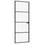 Voir la diapositive 2 : VIDAXL Porte d'interieur Noir 76x201,5 cm Trempe verre aluminium fin