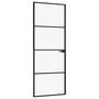 Voir la diapositive 2 : VIDAXL Porte d'interieur Noir 76x201,5 cm Trempe verre aluminium fin