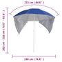 Voir la diapositive 6 : VIDAXL Parasol de plage avec parois laterales bleu 215 cm