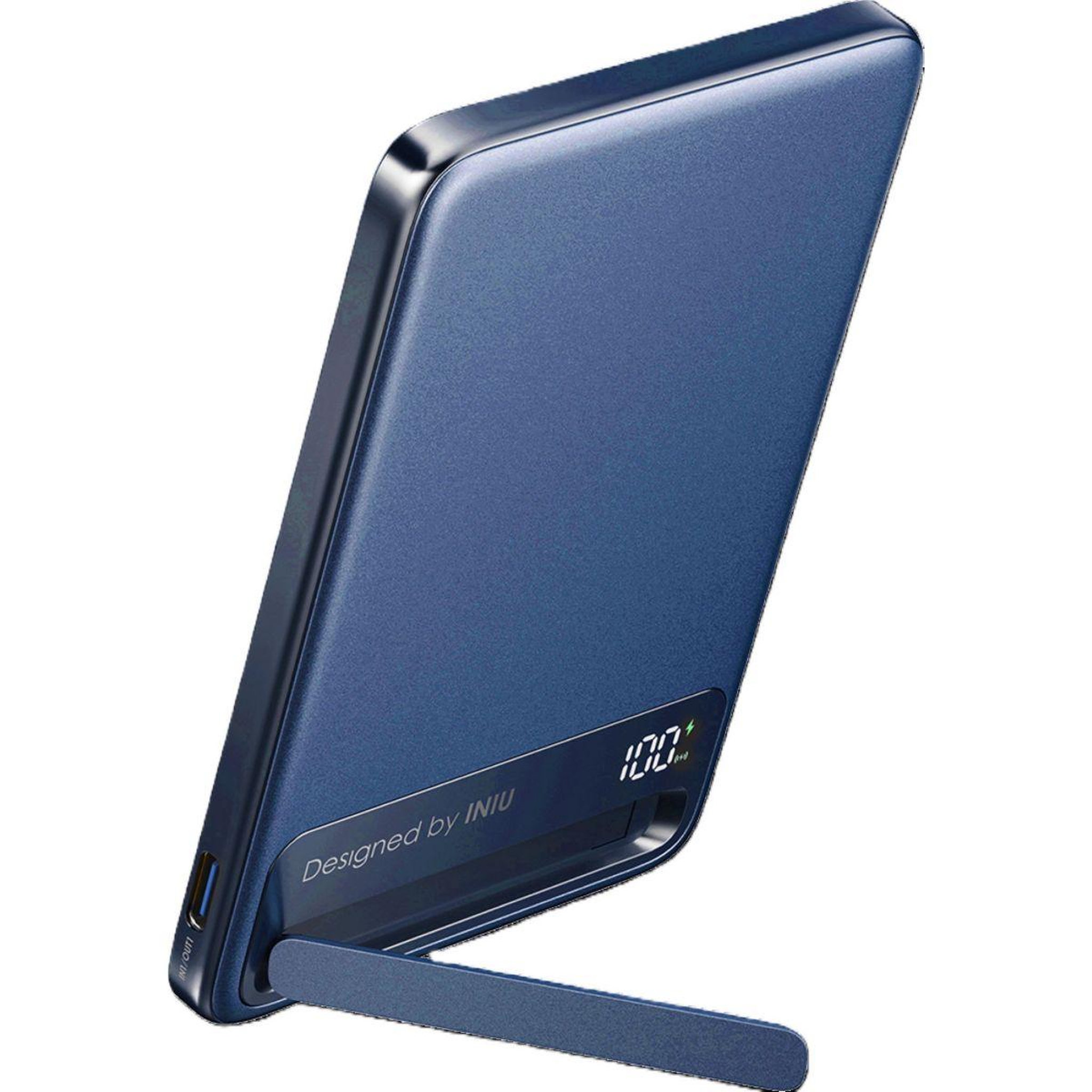 INIU Batterie externe 5000 mah magnet qi2 magpro slim bleu