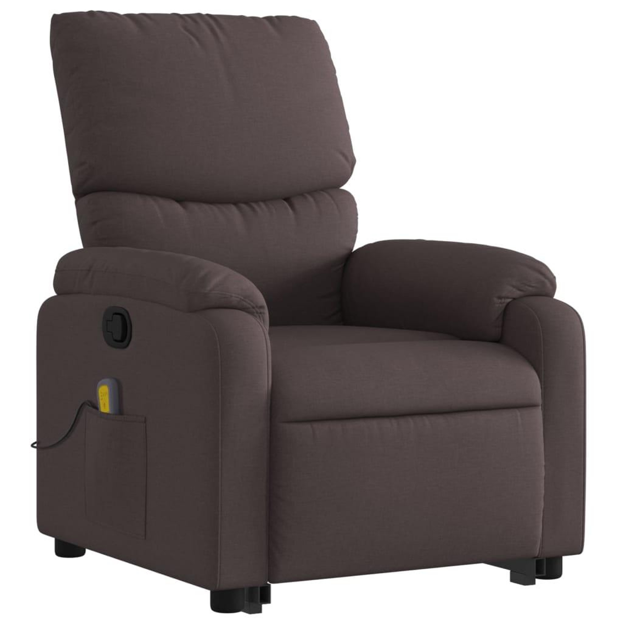 Voir la diapositive 4 : VIDAXL Fauteuil inclinable de massage Marron fonce Tissu