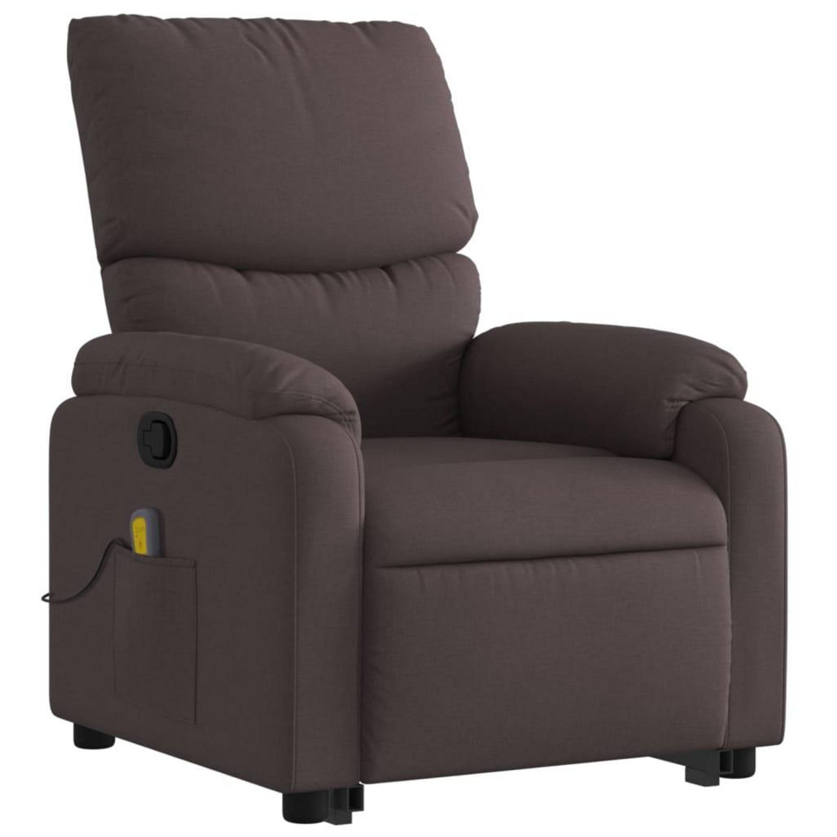 VIDAXL Fauteuil inclinable de massage Marron fonce Tissu
