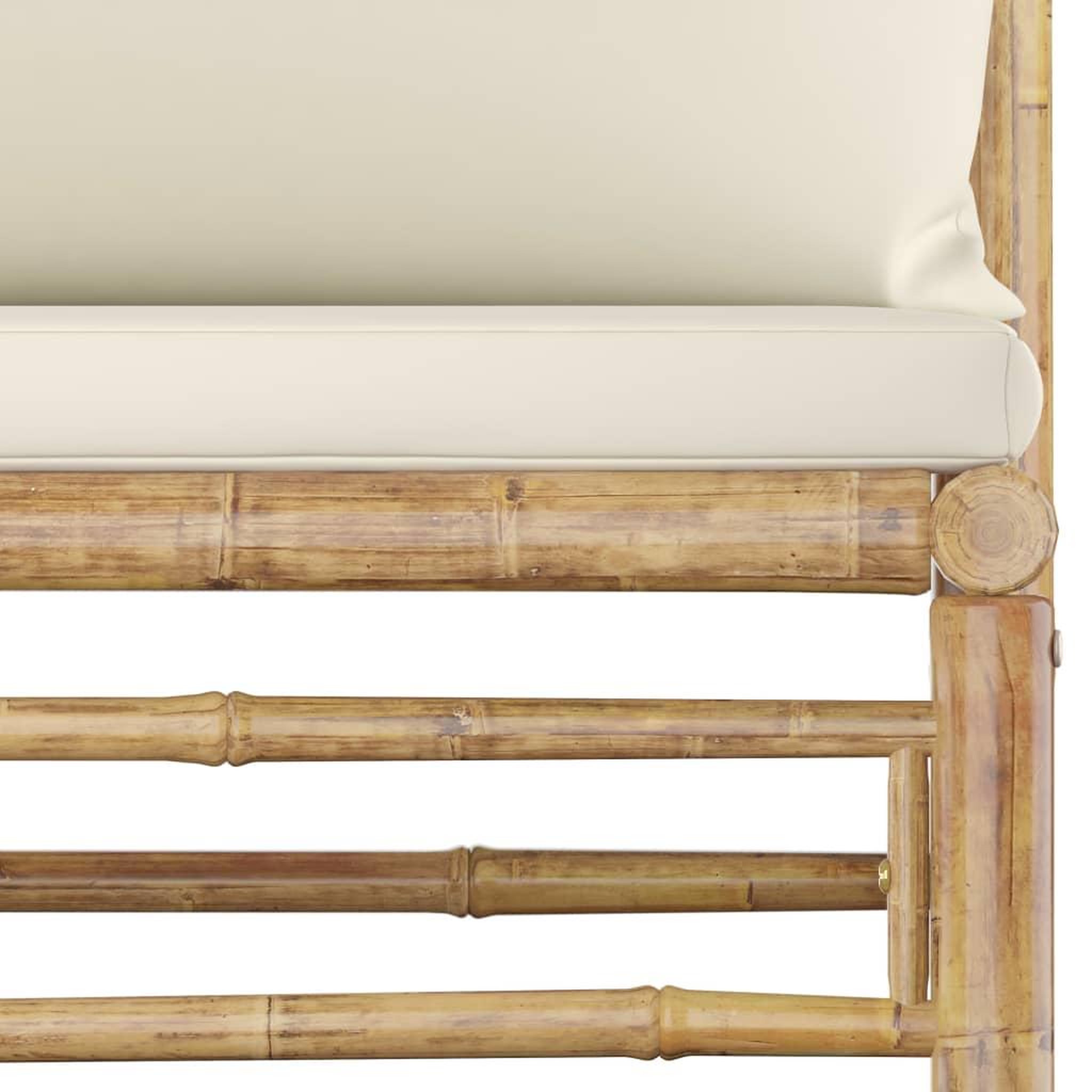 Voir la diapositive 5 : VIDAXL Salon de jardin 2 pcs avec coussins blanc creme Bambou
