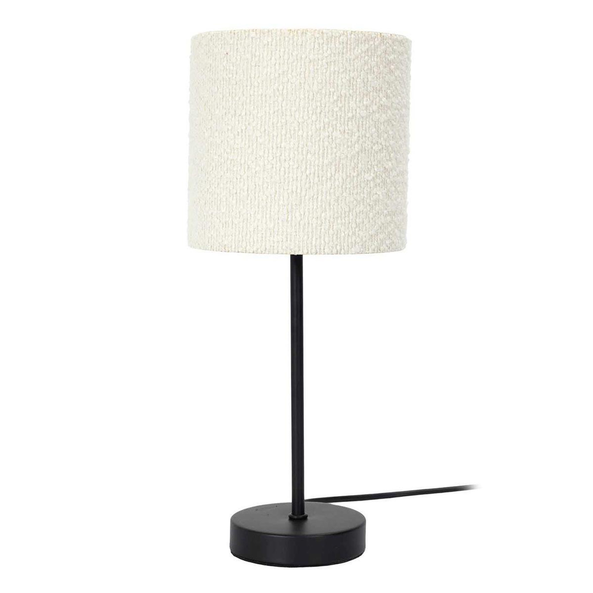 The Home Deco Factory Lampe à poser en tissu  bouclette  38cm naturel