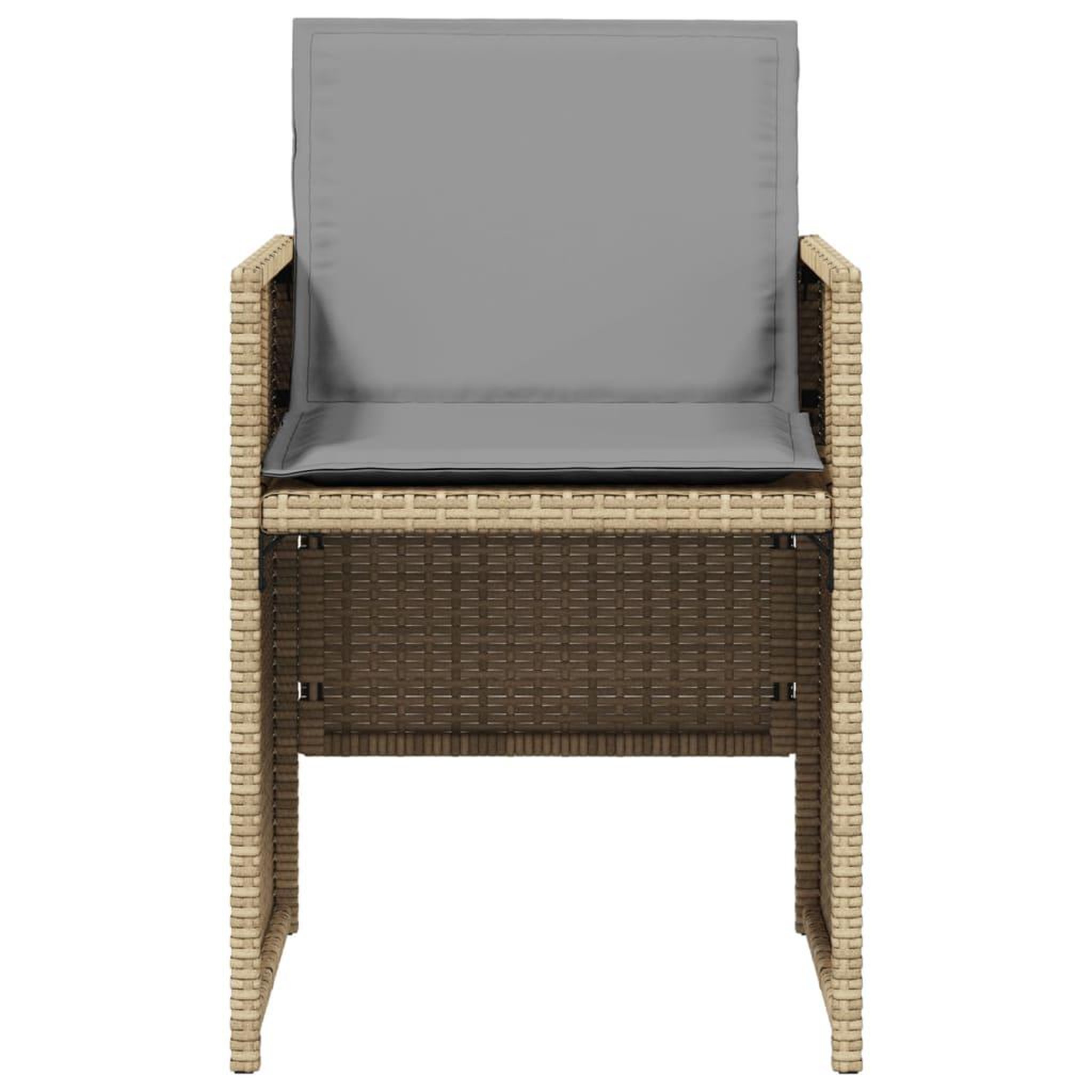 Voir la diapositive 5 : VIDAXL Chaises de jardin avec coussins lot de 4 melange beige