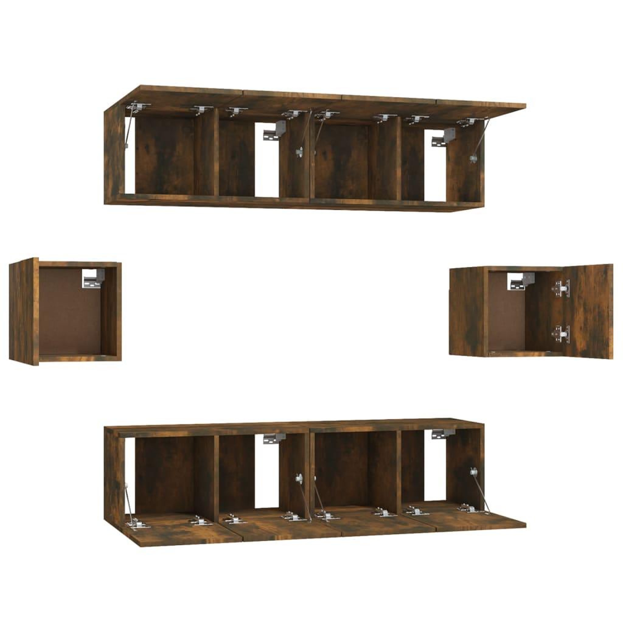 Voir la diapositive 5 : VIDAXL Ensemble de meubles TV 6 pcs Chene fume Bois d'ingenierie