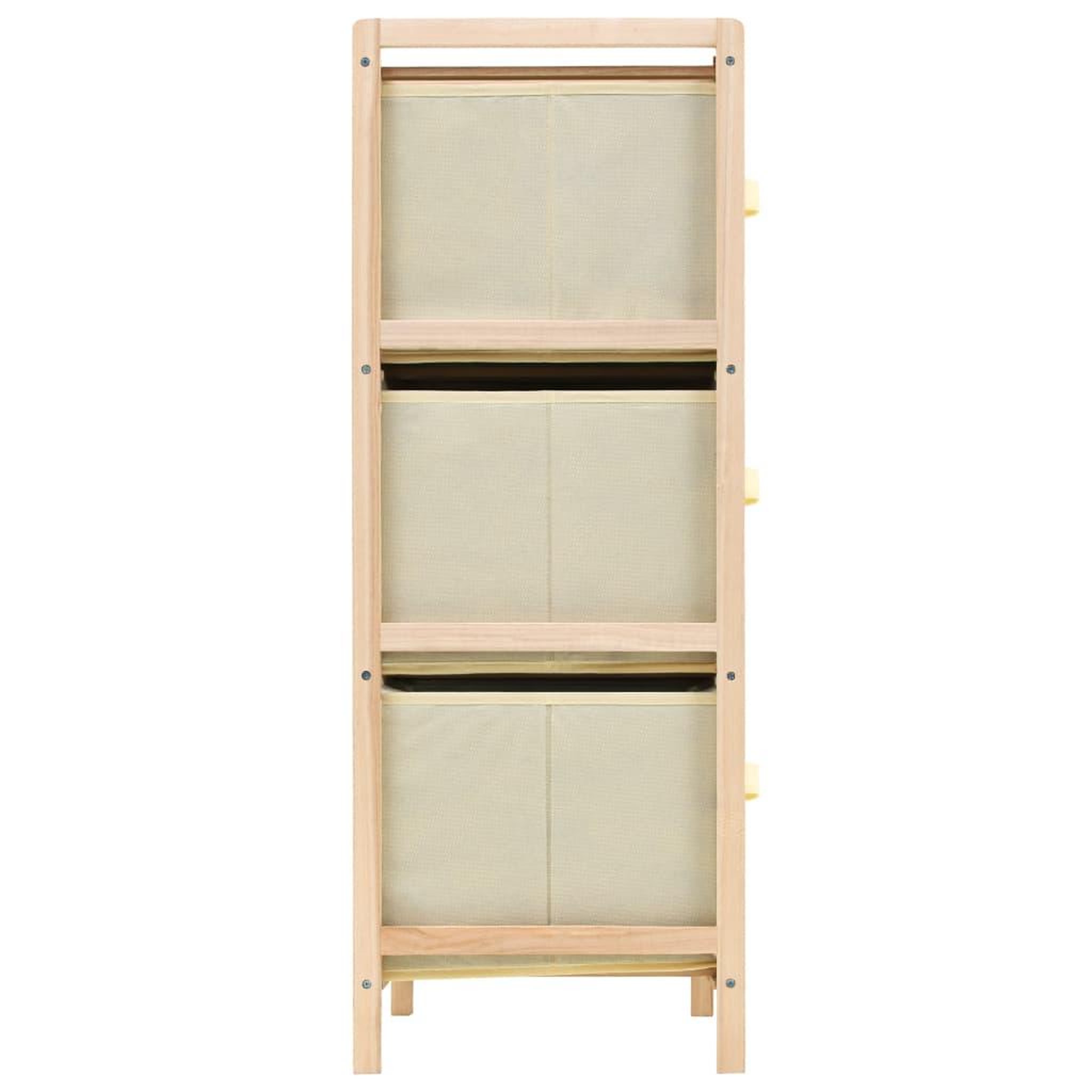 Voir la diapositive 3 : VIDAXL Etagere de rangement 6 paniers tissu bois de cedre beige