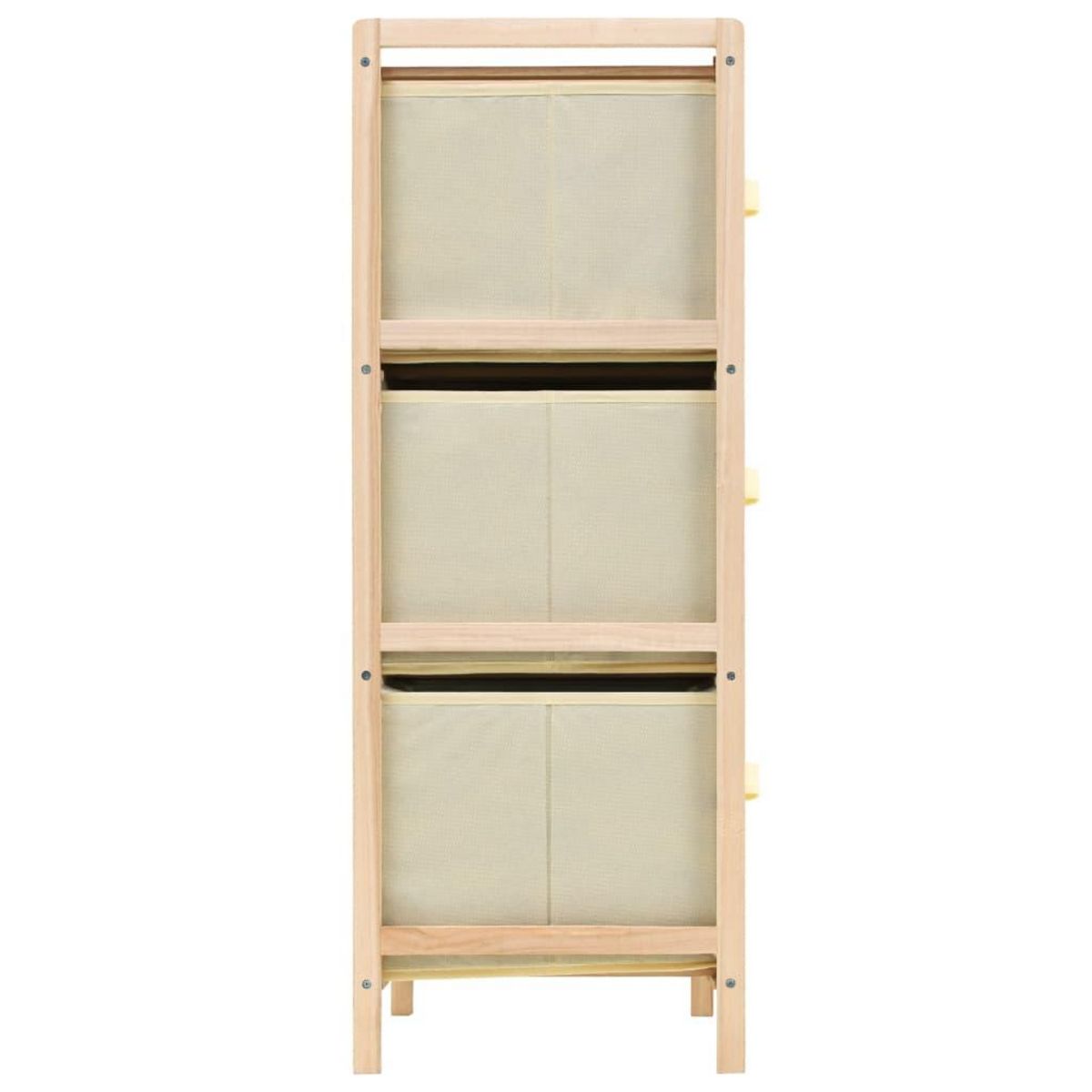 VIDAXL Etagere de rangement 6 paniers Tissu Bois de cedre Beige