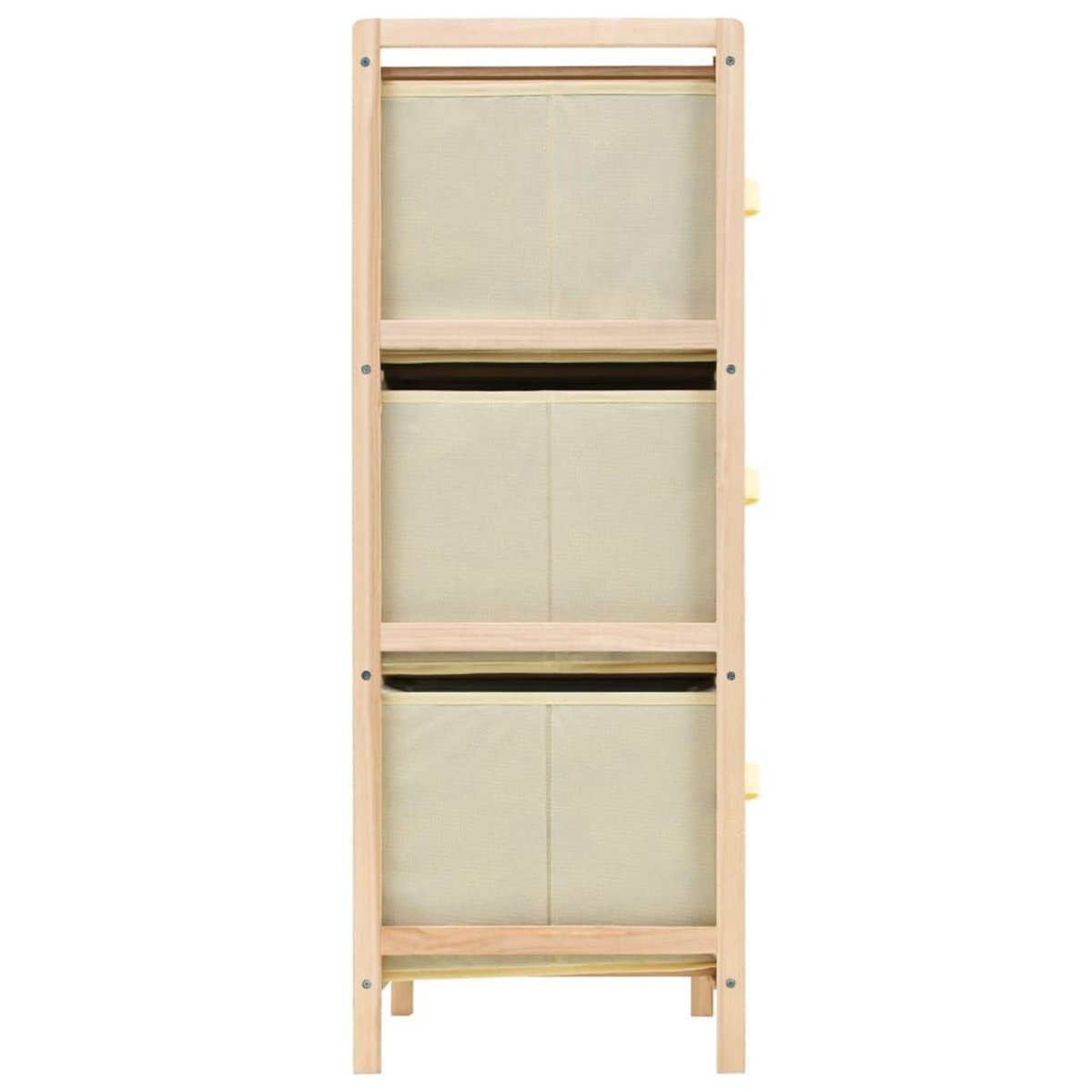VIDAXL Etagere de rangement 6 paniers Tissu Bois de cedre Beige