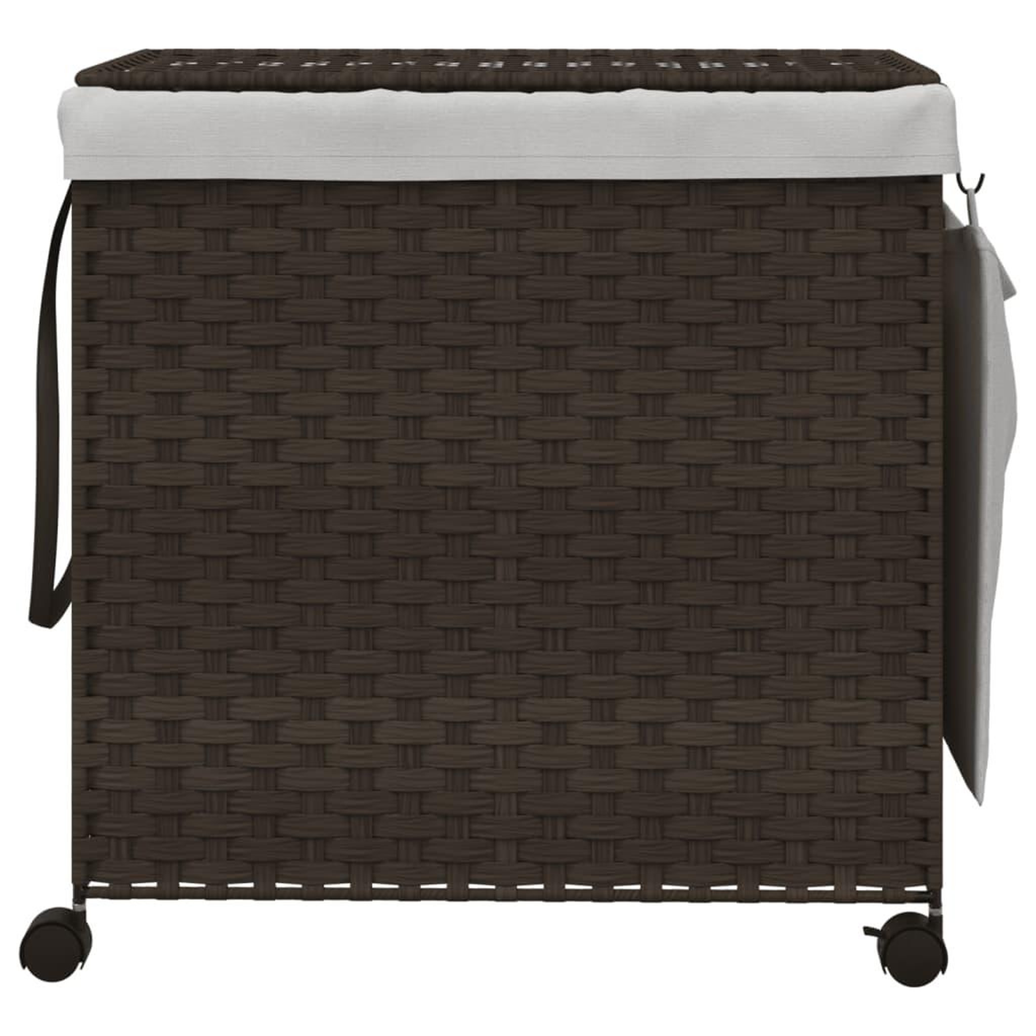 Voir la diapositive 3 : VIDAXL Panier a linge avec roulettes marron fonce 60x35x60,5 cm