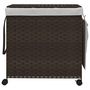 Voir la diapositive 3 : VIDAXL Panier a linge avec roulettes marron fonce 60x35x60,5 cm