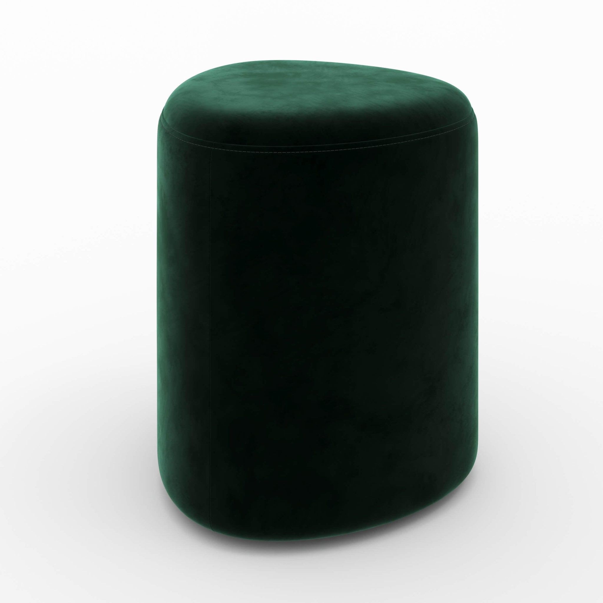 MAISON PAVANE Pouf triangulaire en velours vert-emmy