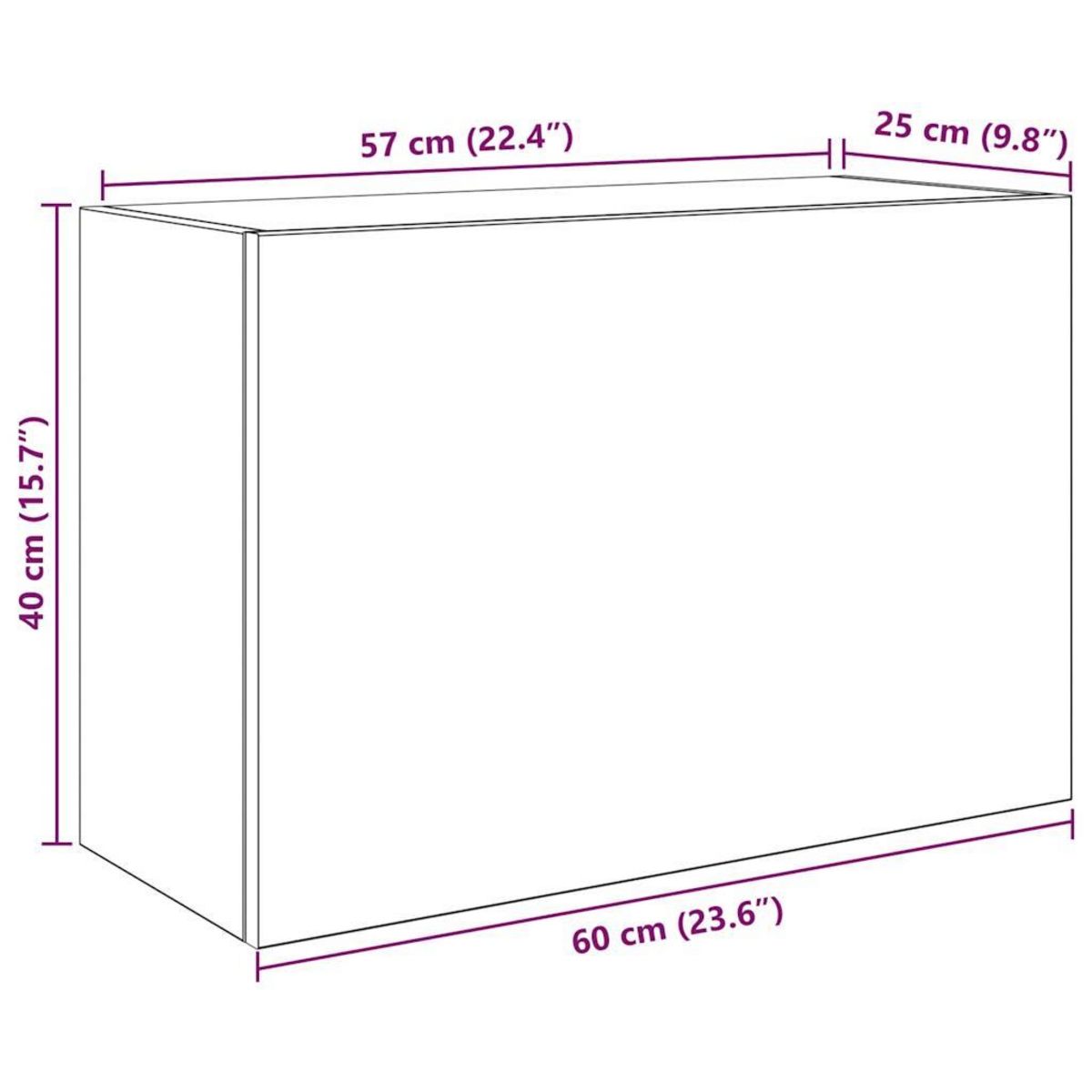 VIDAXL Armoire murale de bain chene fume 60x25x40 cm bois d'ingenierie