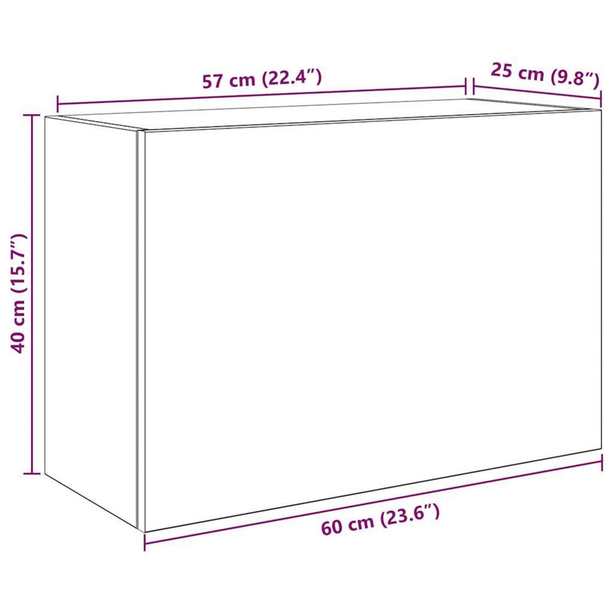 VIDAXL Armoire murale de bain chene fume 60x25x40 cm bois d'ingenierie