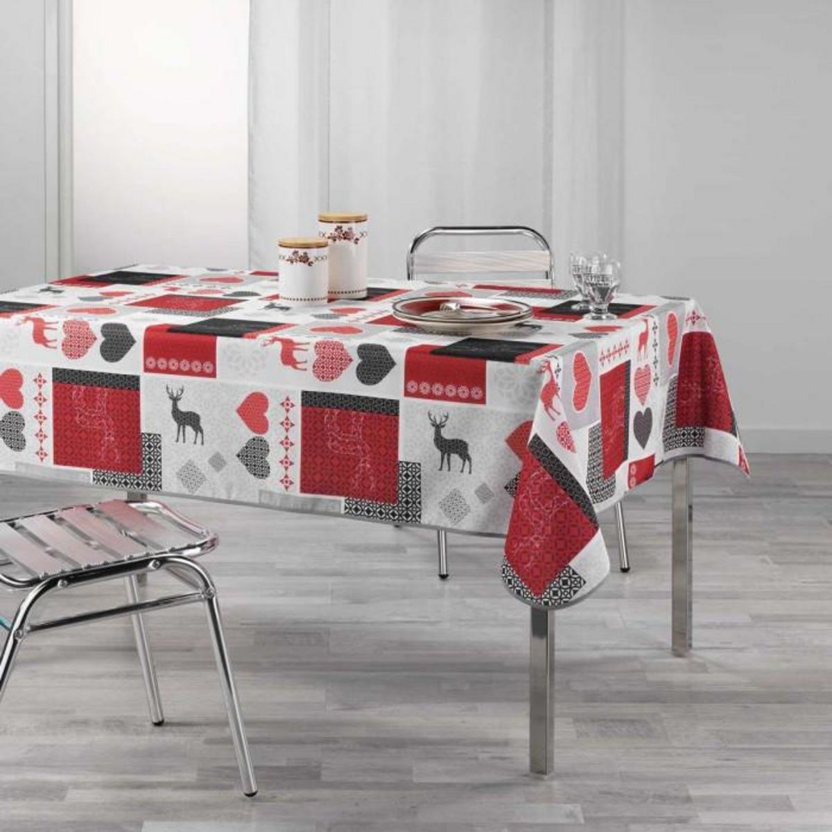 Paris Prix Nappe Imprimée  Valtho  150x240cm Rouge