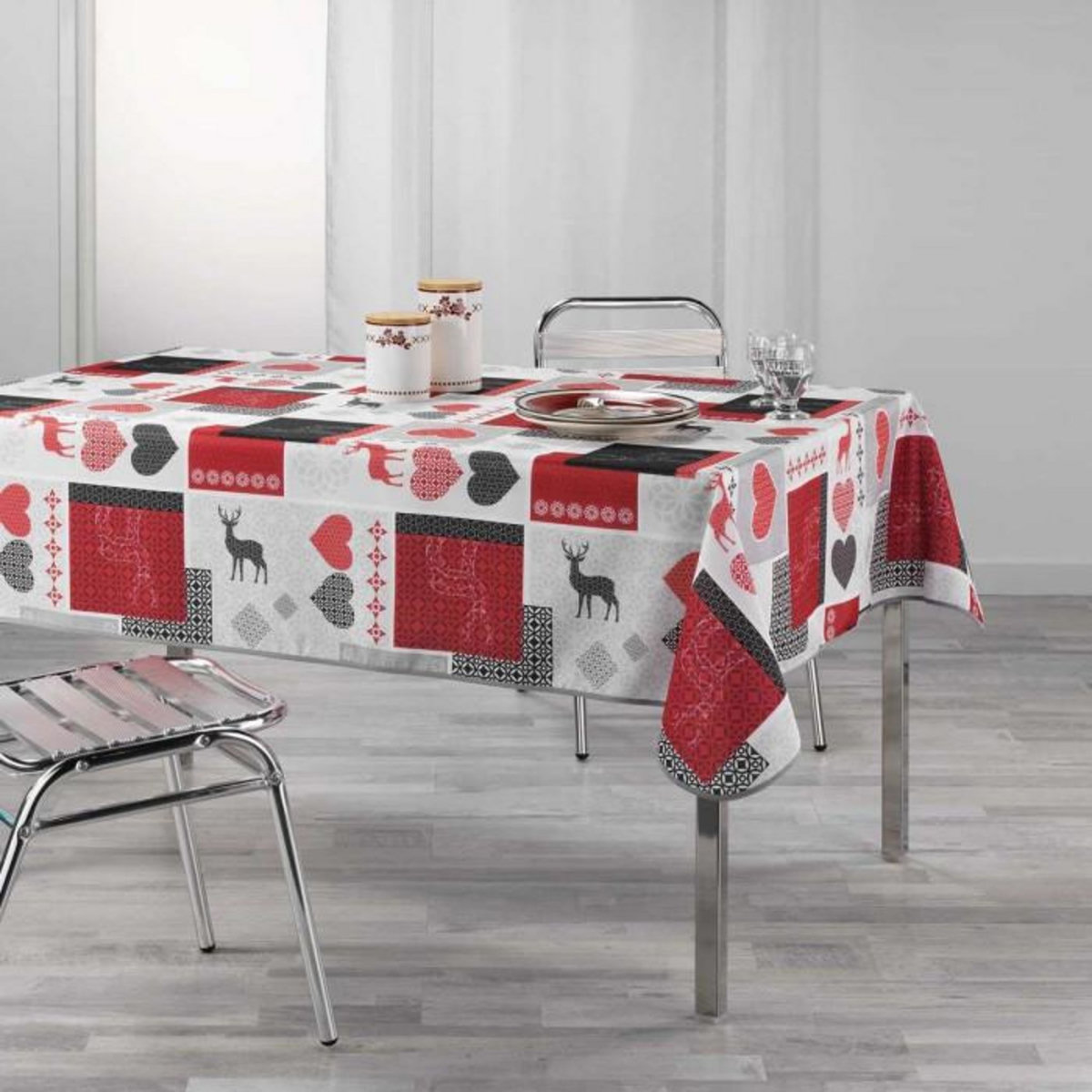 Paris Prix Nappe Imprimée  Valtho  150x240cm Rouge