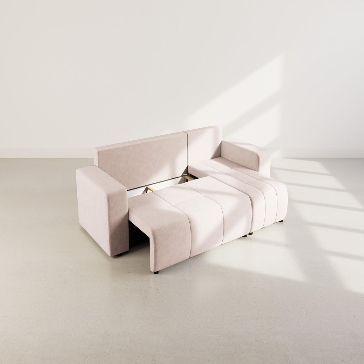 BEST MOBILIER Nicole - canapé d'angle réversible 4 places convertible avec coffre en tissu