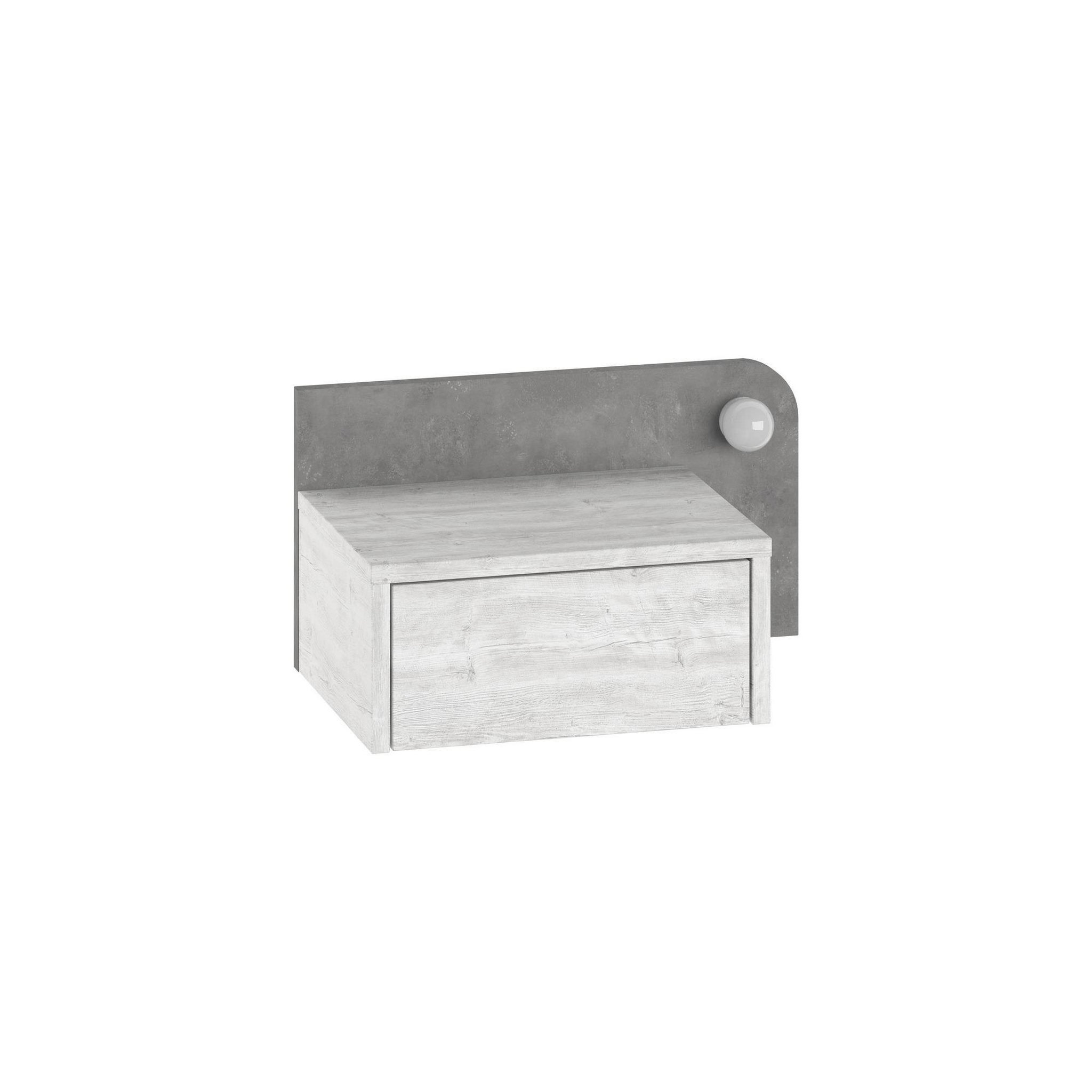 Habitat et Jardin Table de chevet avec ampoule en bois  dotta  - 52 x 30 x 28 cm - gris