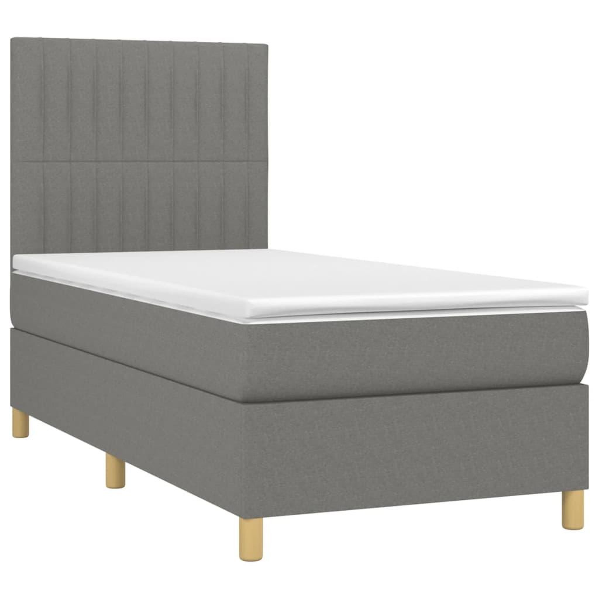 Voir la diapositive 3 : VIDAXL Sommier a lattes de lit avec matelas et LED Gris fonce 80x200cm