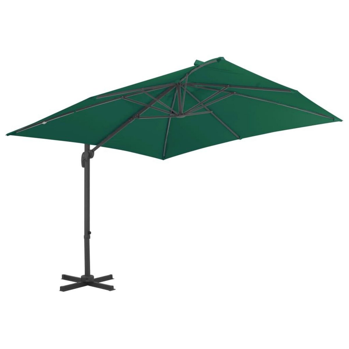 VIDAXL Parasol de jardin en porte-a-faux et poteau en aluminium vert