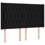 Voir la diapositive 2 : VIDAXL Tete de lit avec oreilles Noir 147x16x118/128 cm Tissu