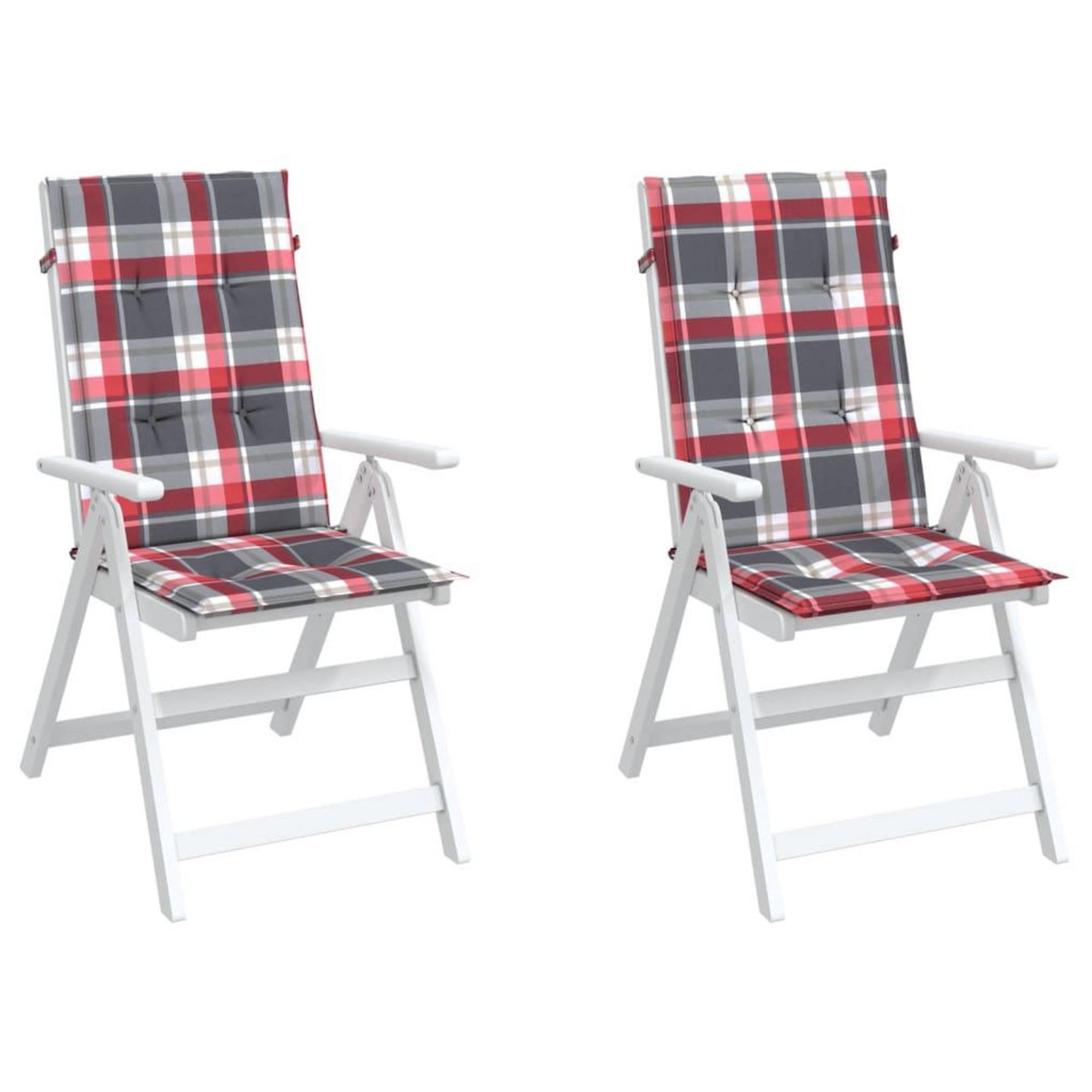 VIDAXL Coussins de chaise de jardin a dossier haut lot de 2 120x50x3cm