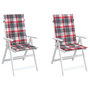 Voir la diapositive 4 : VIDAXL Coussins de chaise de jardin a dossier haut lot de 2 120x50x3cm